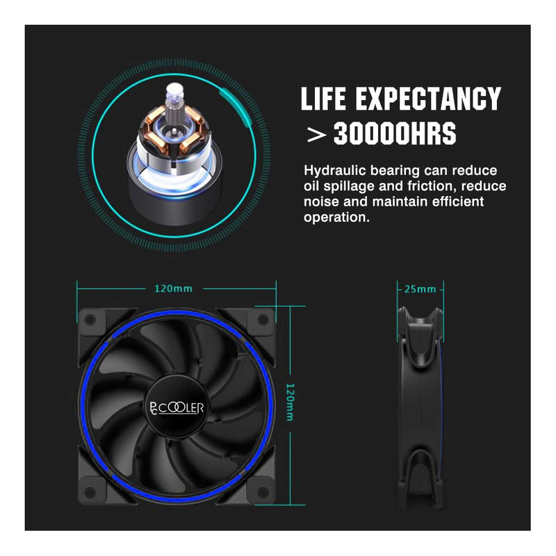 DIYPC DR-RGB Hydro Bearing 120mm Dual Ring RGB Silent Fan for Computer  Cases (7 Colors Change in 3 mode: Stable, Breathing and Rainbow Flashing) -  Case Fans - Accessories - Products